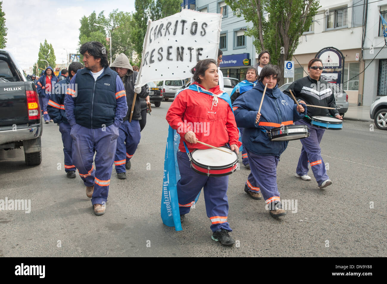 Marcia di protesta, Rio Gallegos Argentina Foto Stock