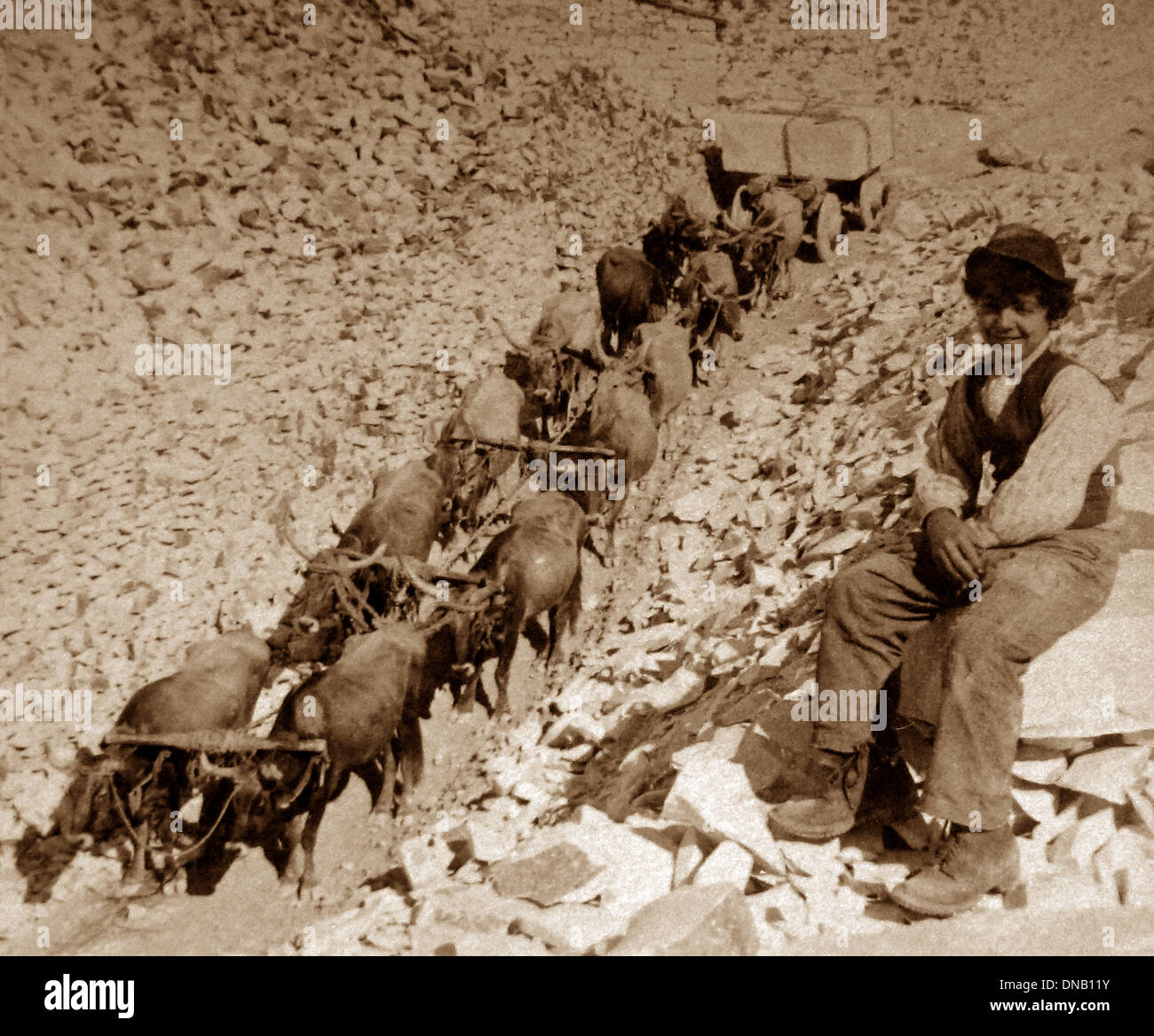 Italia il marmo di Carrara Quarry pre-1900 Foto Stock