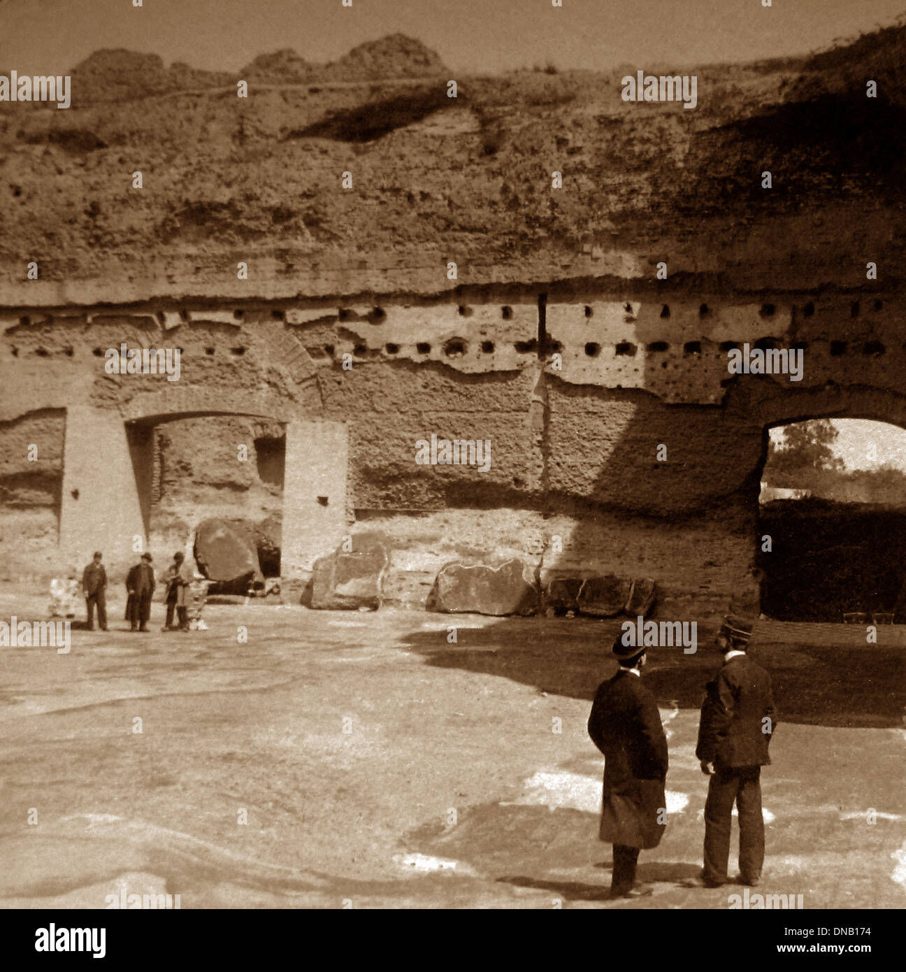 Italia Roma Terme di Caracalla pre-1900 Foto Stock