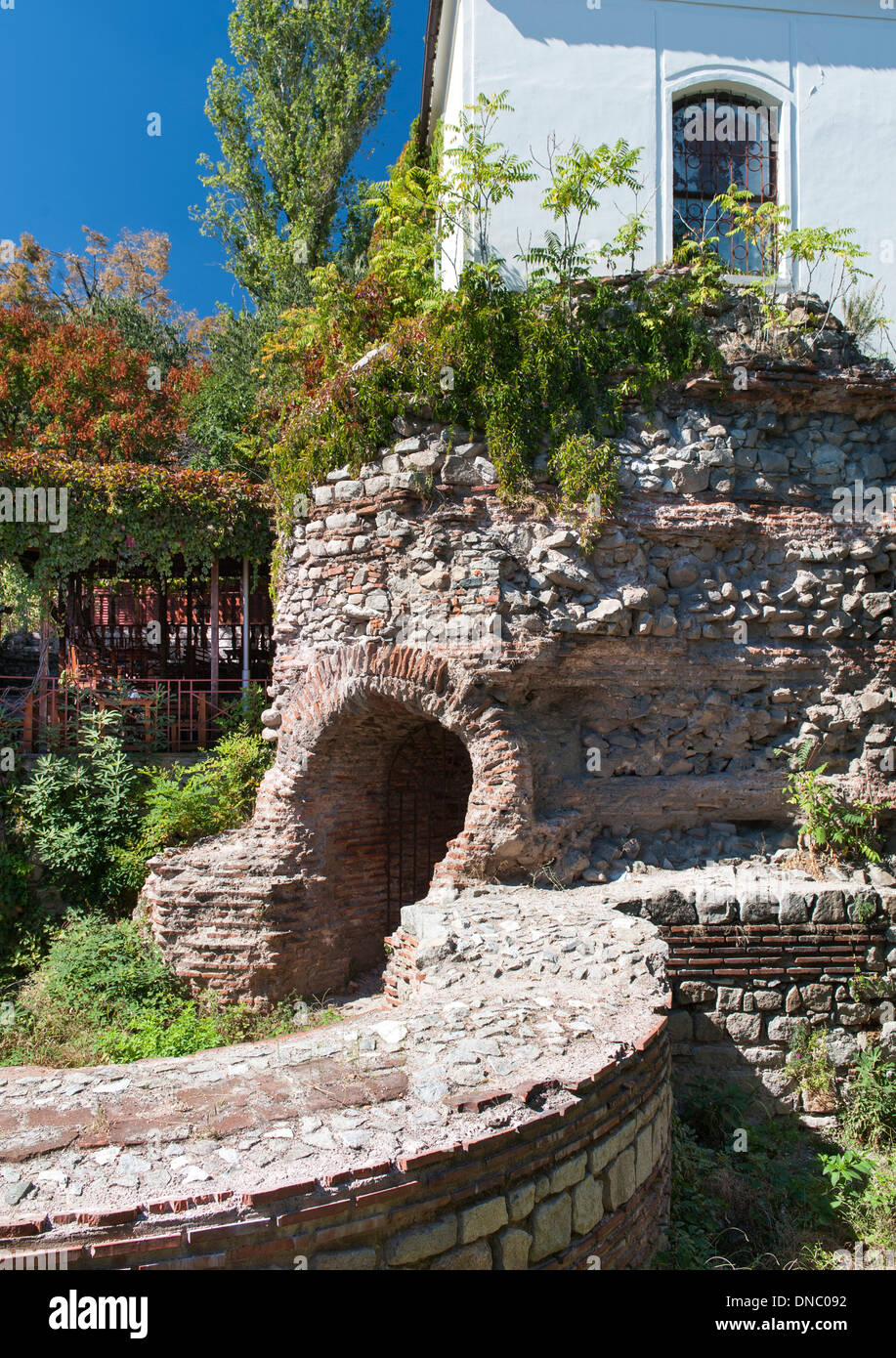 La torre rotonda a Plovdiv, la seconda città più grande della Bulgaria. Foto Stock