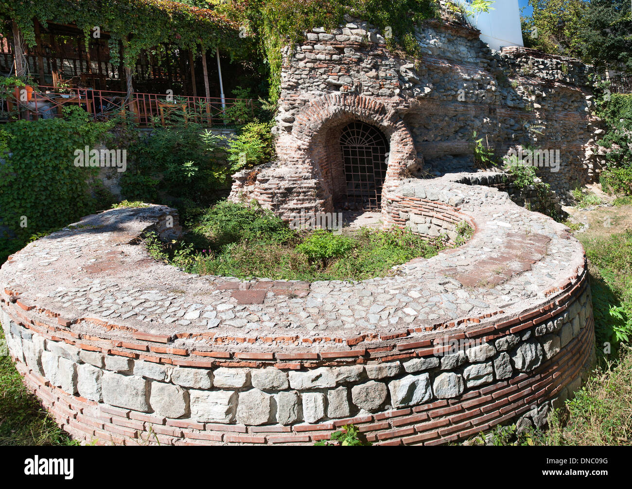La torre rotonda a Plovdiv, la seconda città più grande della Bulgaria. Foto Stock