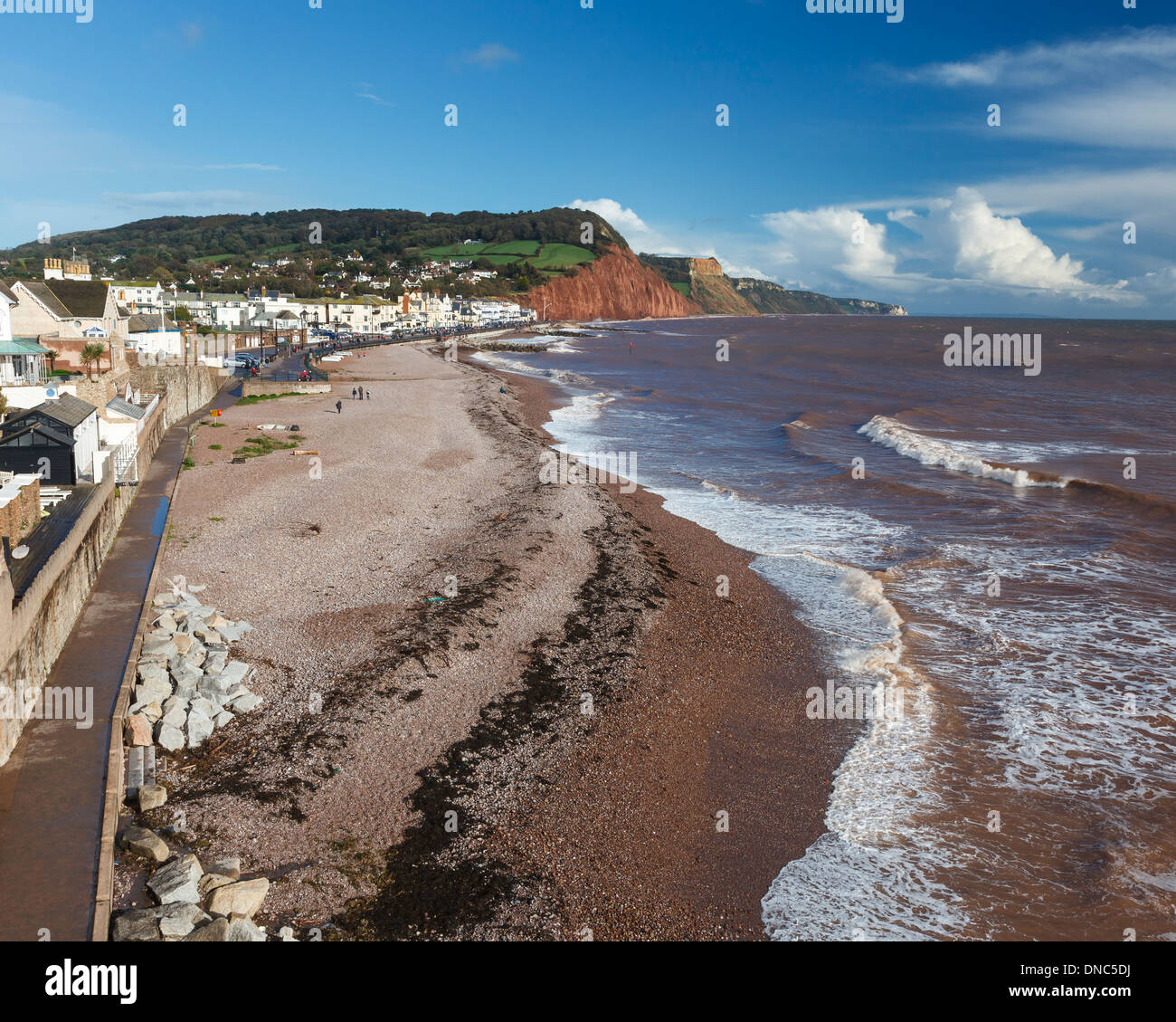 Affacciato sulla spiaggia di Sidmouth Devon Inghilterra England Regno Unito Europa Foto Stock