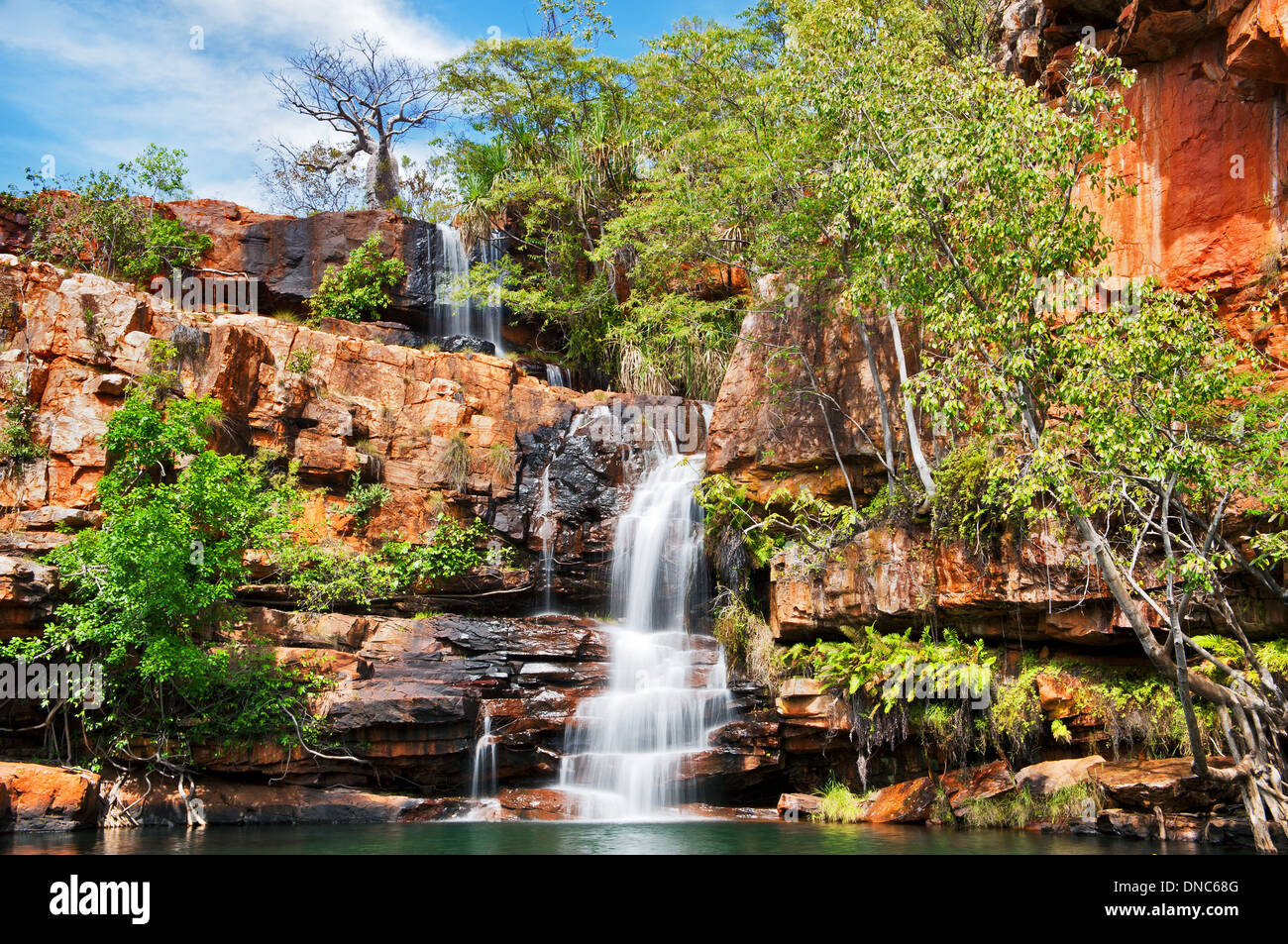 Esecuzione di cascata in Galvans Gorge. Foto Stock