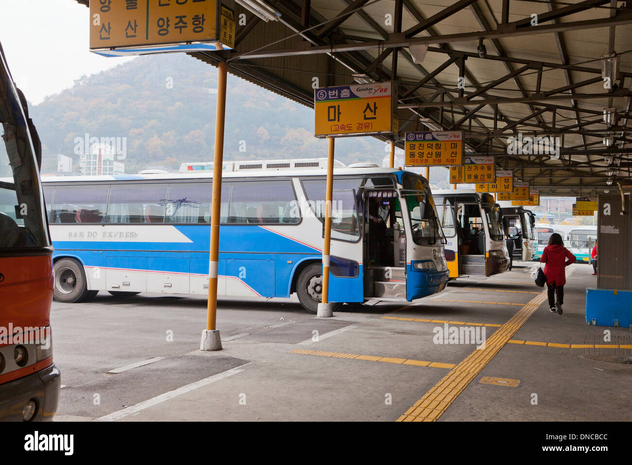 Bus terminal - Busan, Corea del Sud Foto Stock