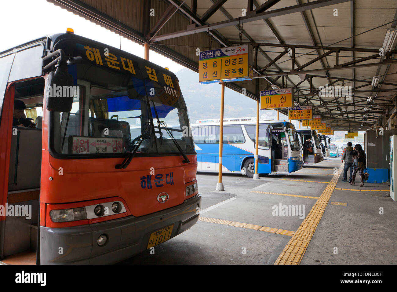 Bus terminal - Busan, Corea del Sud Foto Stock