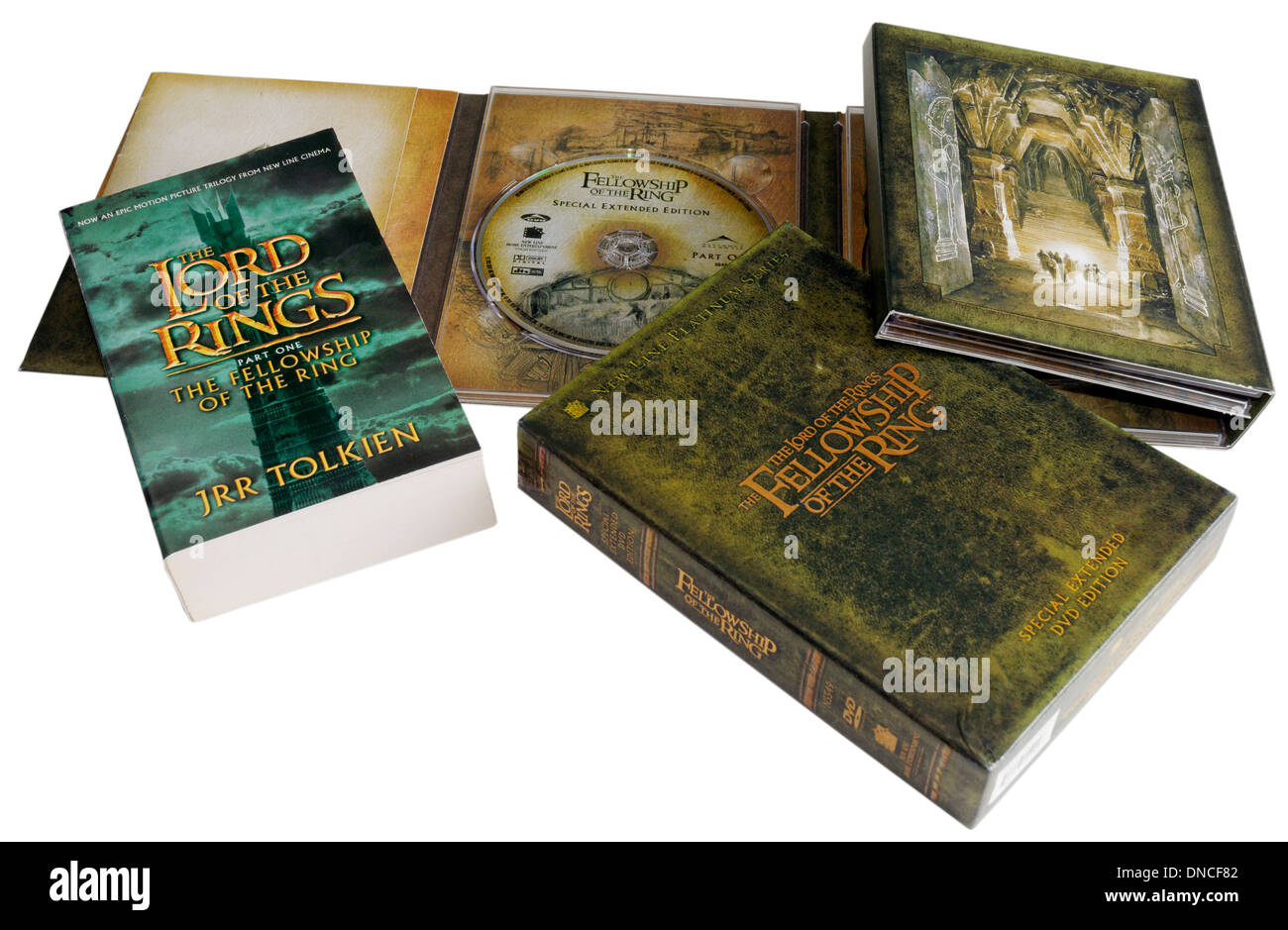 Il Signore degli Anelli Compagnia dell'anello DVD e libri in brossura Foto  stock - Alamy