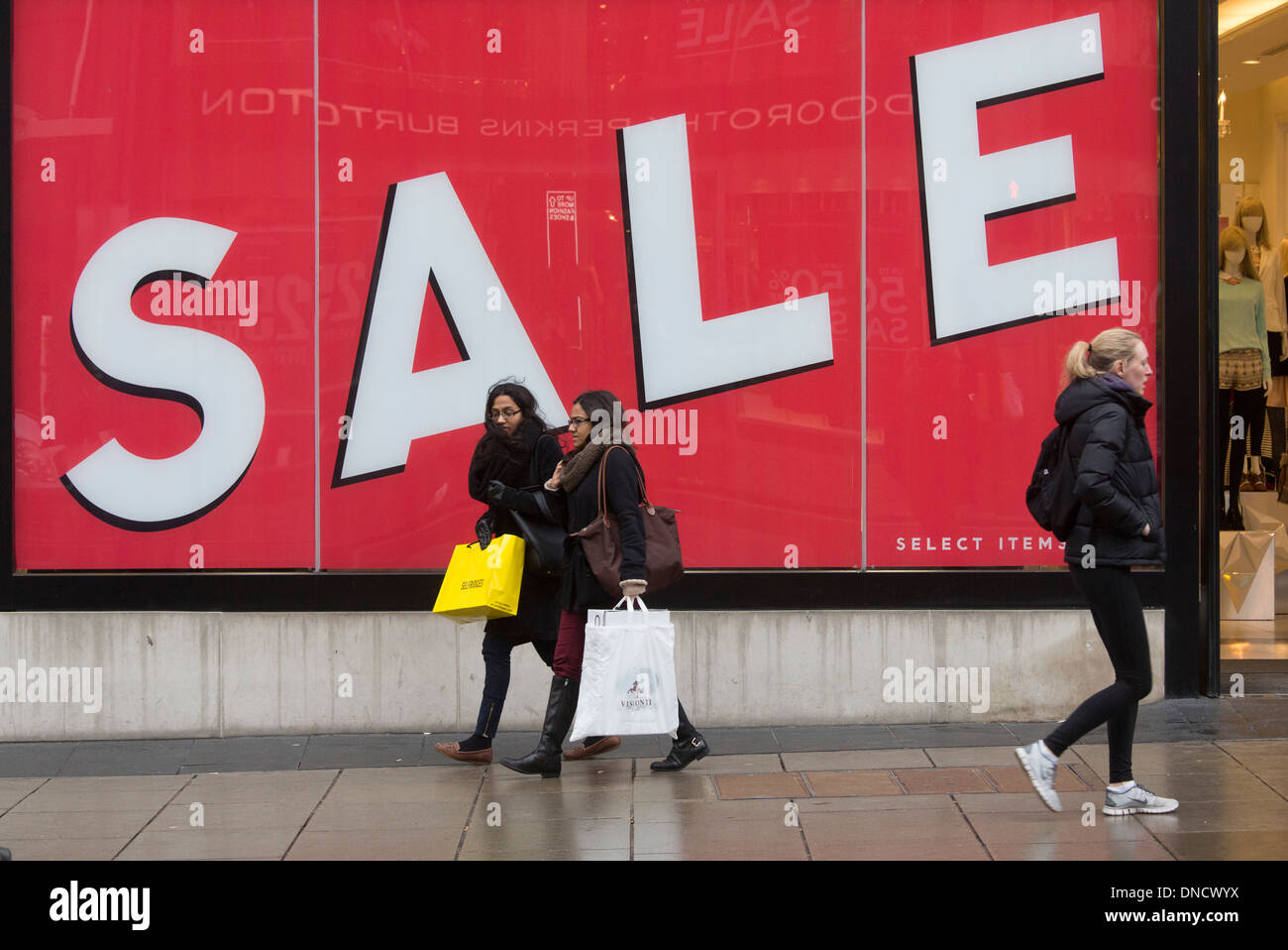 Pre natale vendite oxford street Londra Christmas Foto Stock