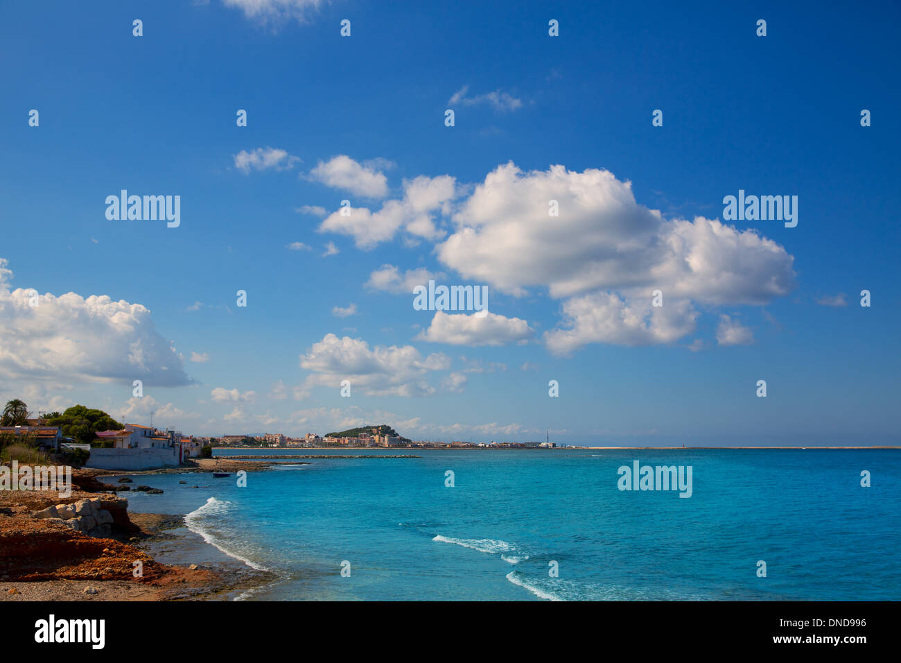 Denia Las Rotas e Marineta Casiana spiaggia a Alicante Valencia Provincia della Spagna Foto Stock