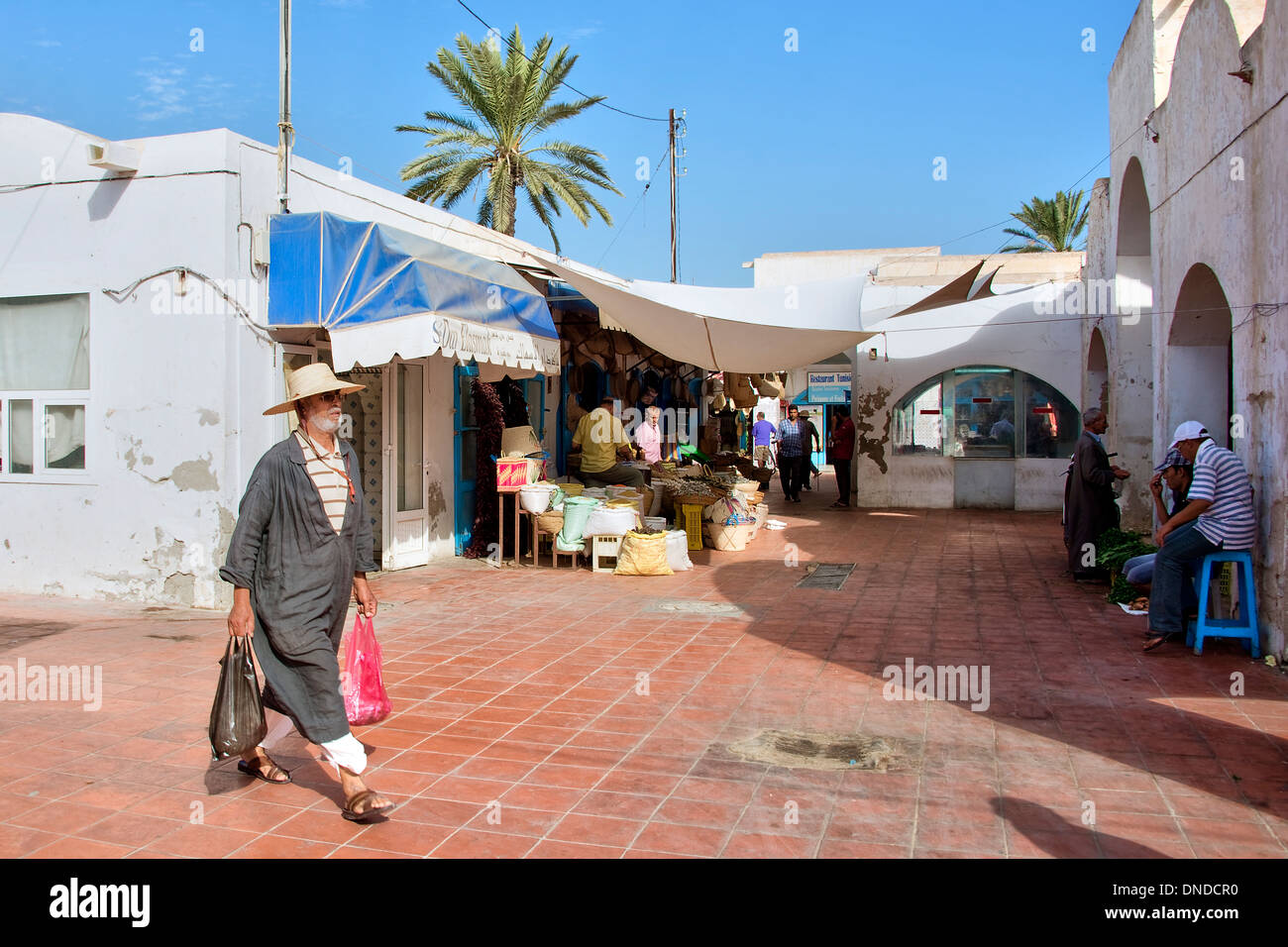 Medina di Houmt Souk, l'isola di Djerba - Tunisia Foto Stock