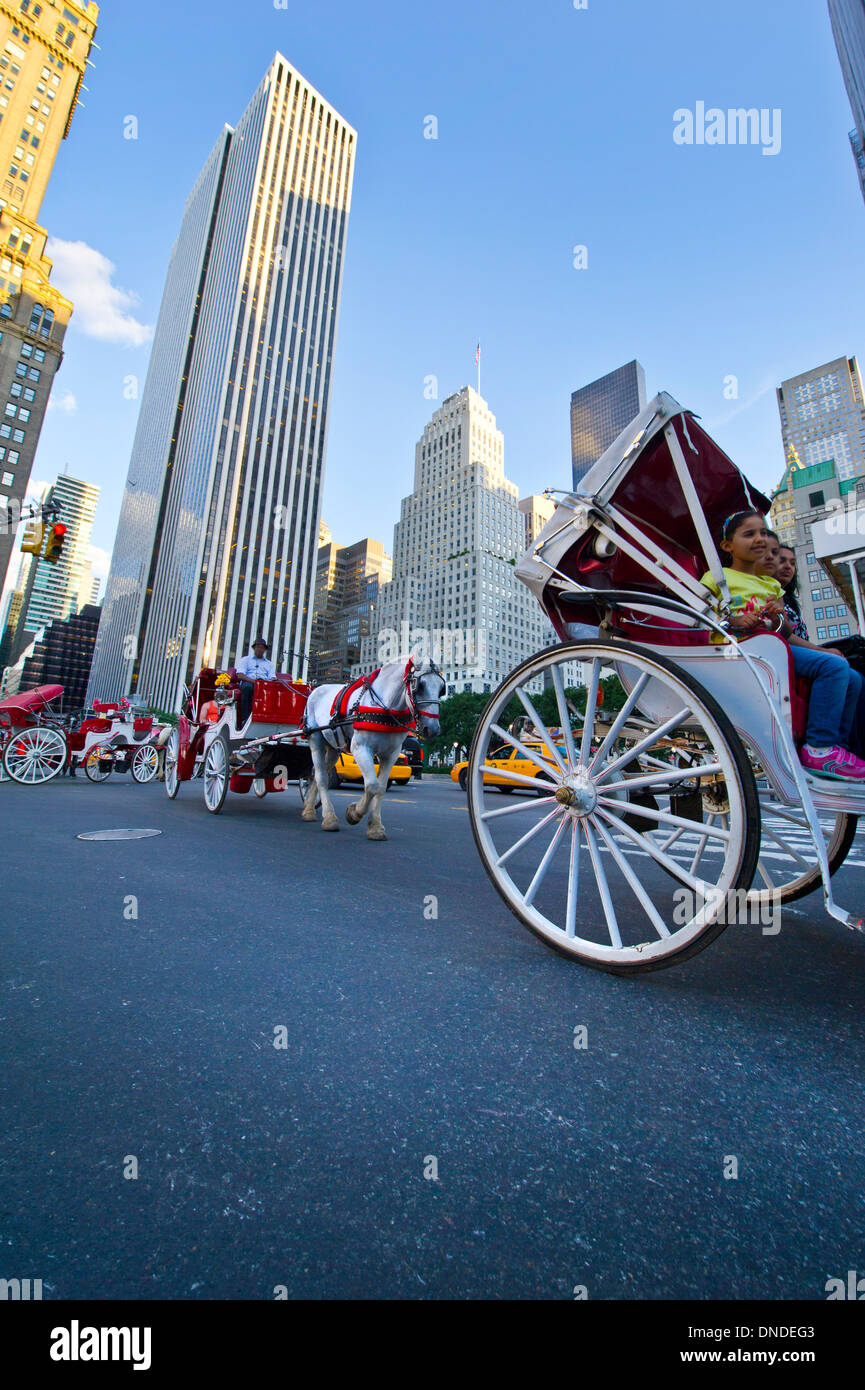 Carrozza a cavallo ride in New York Foto Stock