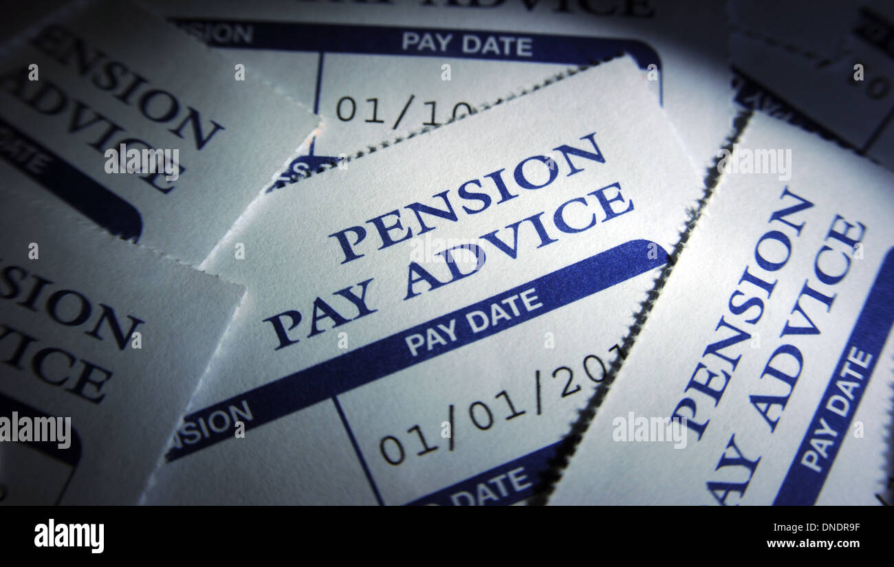 Pensione privata prestare consulenza scivola re il risparmio di economia di bilancio familiare la lievitazione dei prezzi sul posto di lavoro le pensioni degli anziani società membro Foto Stock