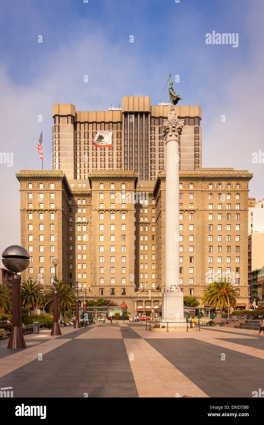 Union Square con il Dewey Memorial,San Francisco, California, Stati Uniti d'America Foto Stock