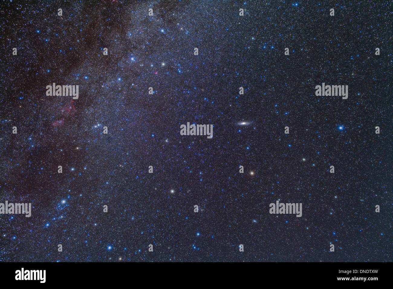 Cassiopeia, Perseo e Andromeda Zona del nord del cielo di autunno. Foto Stock