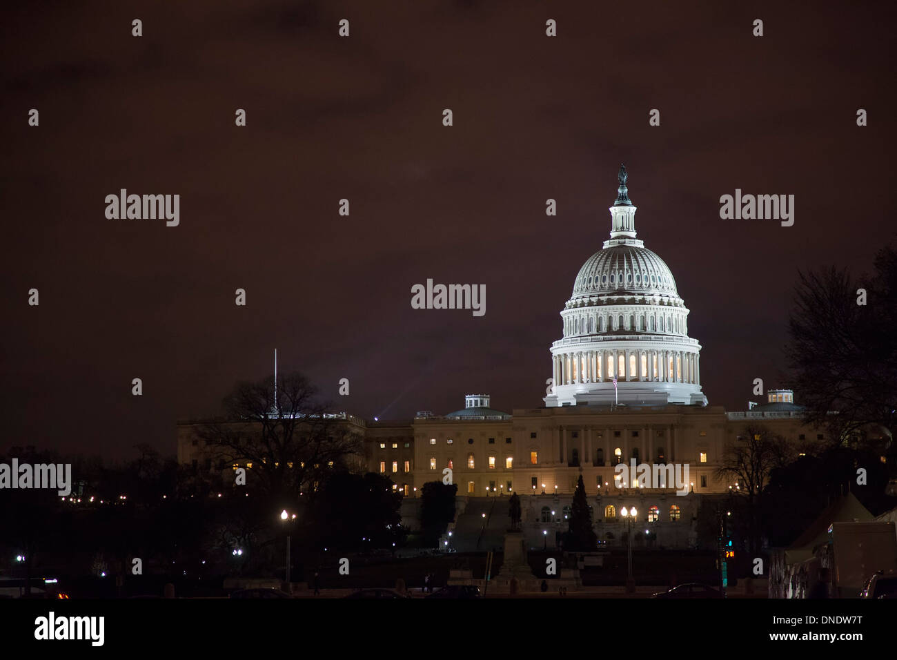 Washington, DC - STATI UNITI Capitol di notte. Foto Stock