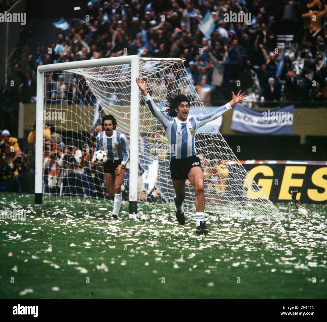 25.06.1978 Buenos Aires Argentina. Mario Kempes Argentina versus Holland 1978. Argentina versus Holland 3:1 Foto Stock