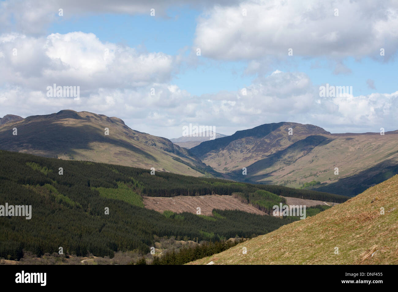 Il Braes of Balquhidder dalle piste di Ben Vorlich sopra Loch Earn Perthshire Scozia Scotland Foto Stock
