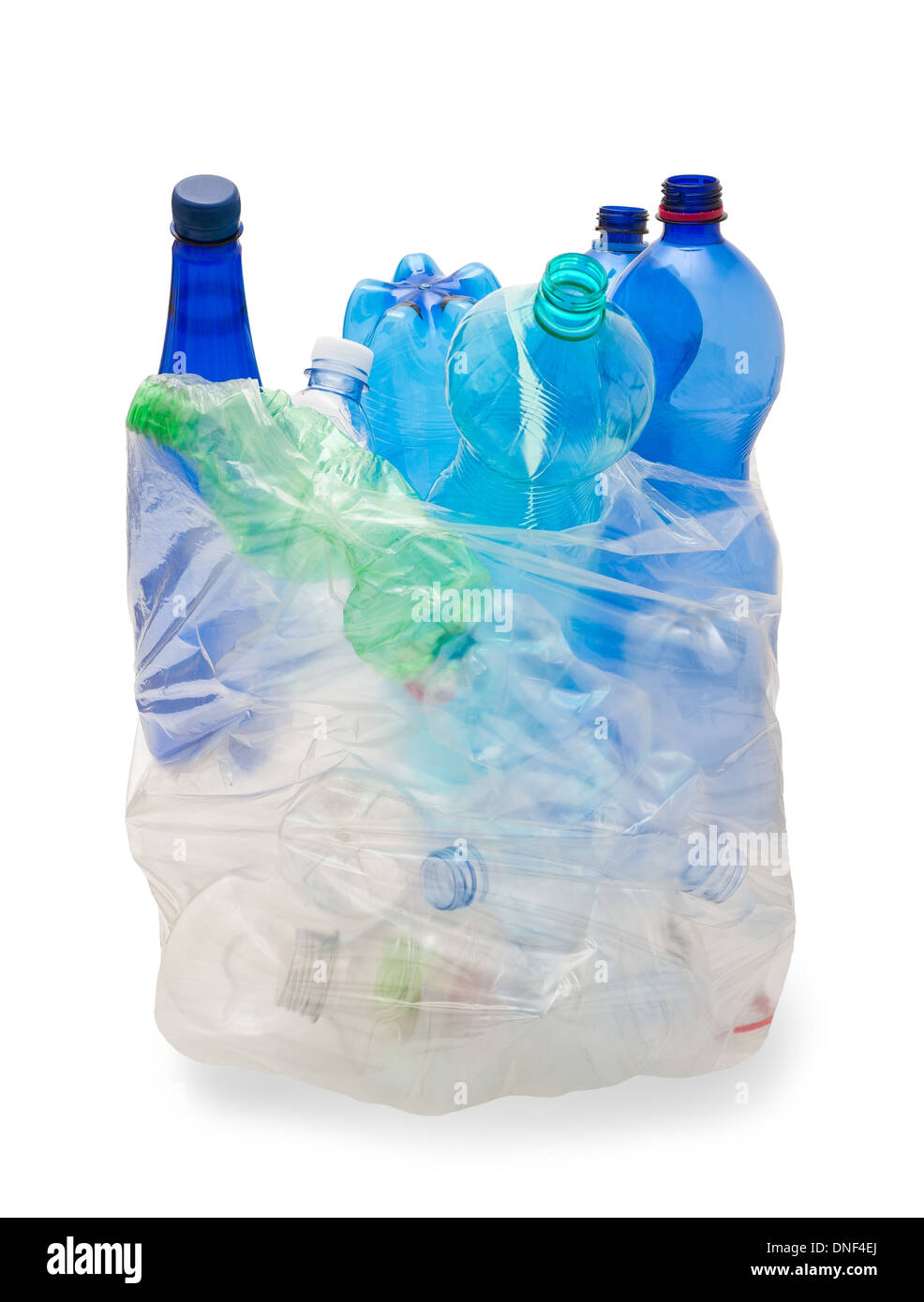 Sacco per rifiuti con bottiglie di plastica Foto Stock