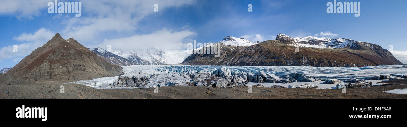 Europa Islanda ghiacciaio SVINAFELLSJOKULL viaggio ghiacciaio Vatnajokull Foto Stock