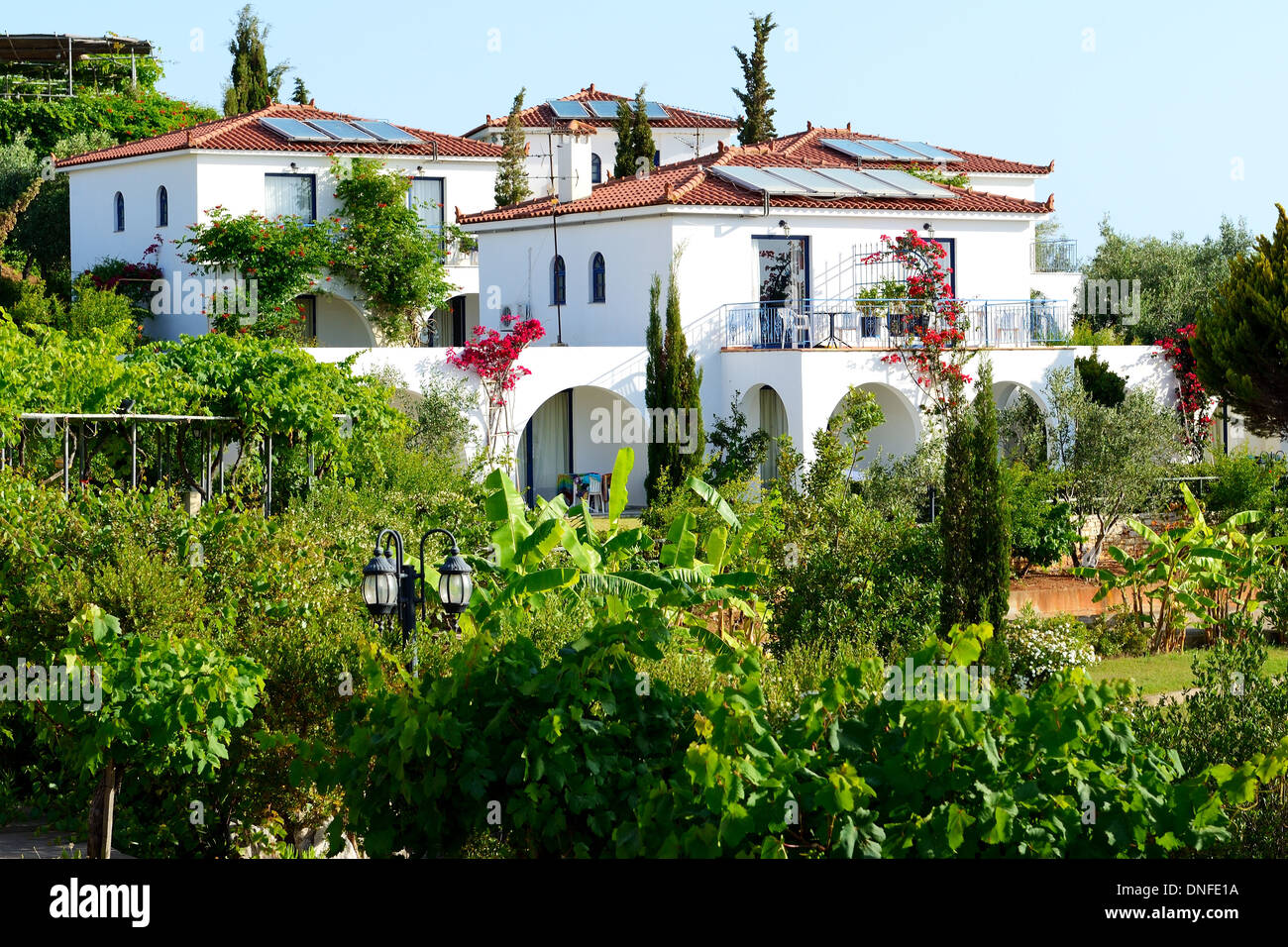Stile tradizionale villa di hotel di lusso, Peloponnes, Grecia Foto Stock