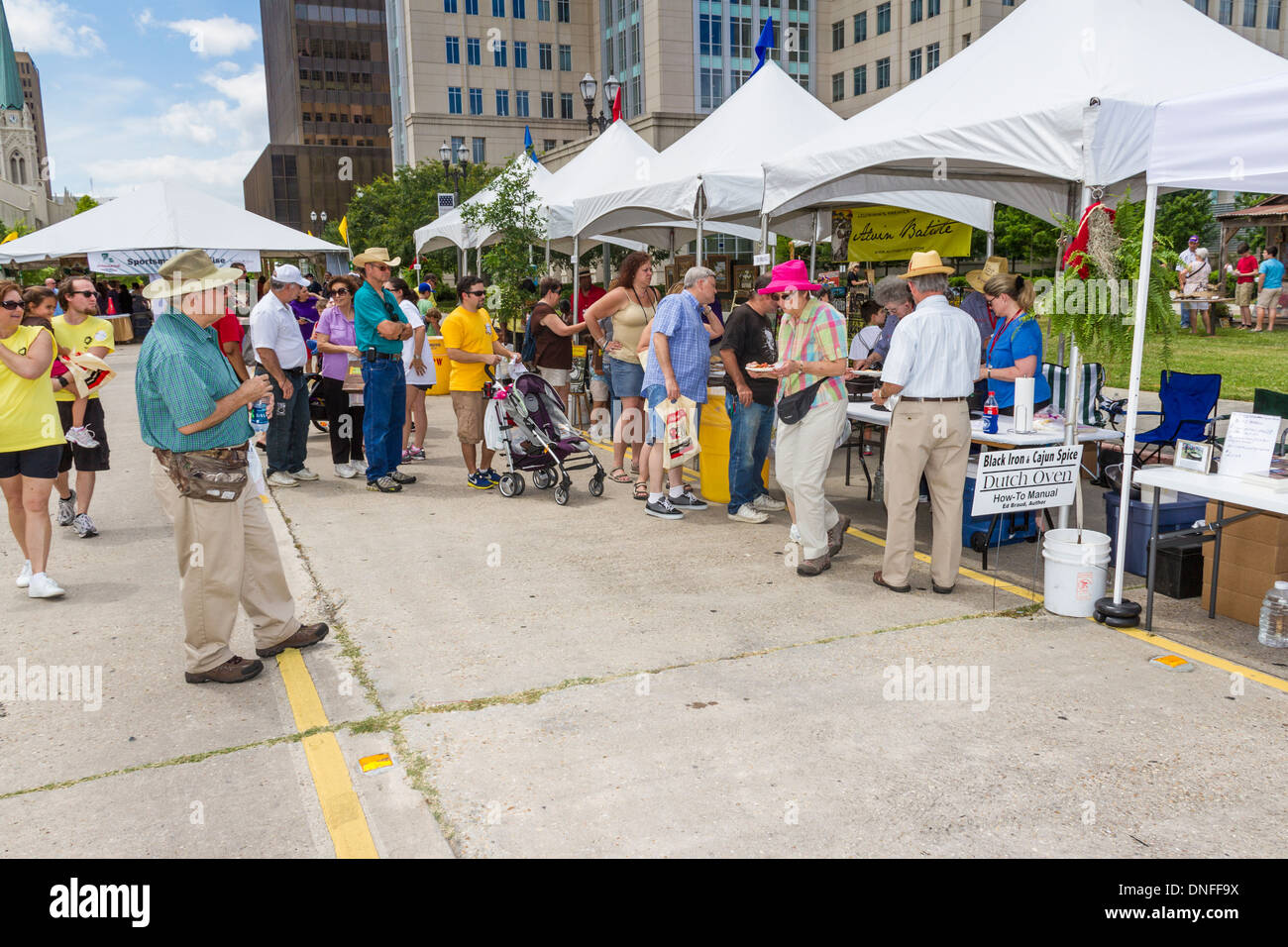 Stand di cucina olandese forno alla celebrazione del Bicentennial Family Homecoming della Louisiana 2012 a Baton Rouge, Louisiana. Foto Stock