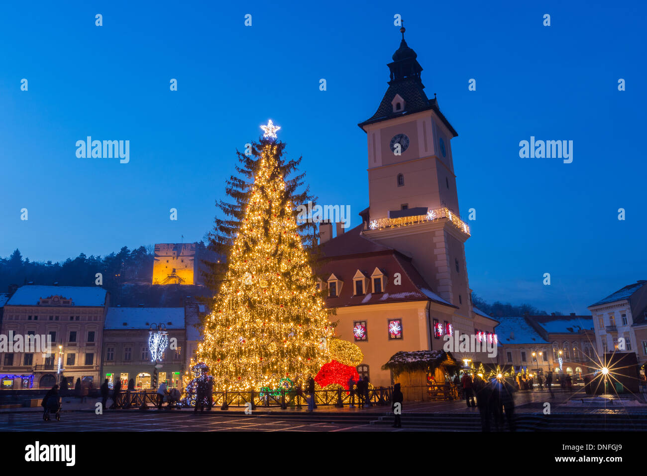 Piazza della Città di Brasov, Romania Foto Stock