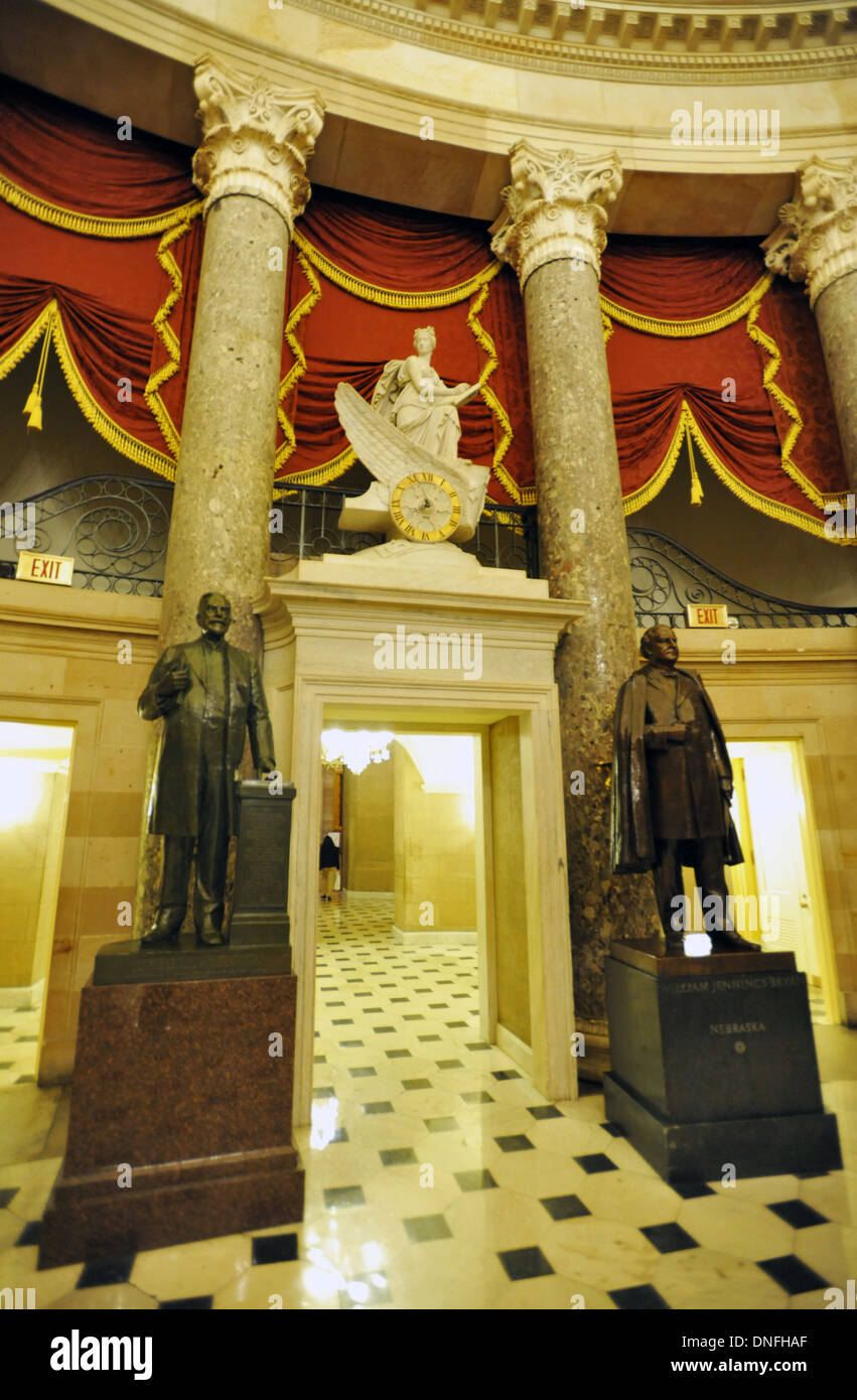 Statuaria nazionale Hall camera in United States Capitol dedicata alle sculture di eminenti americani.Casa dei Rappresentanti. Foto Stock