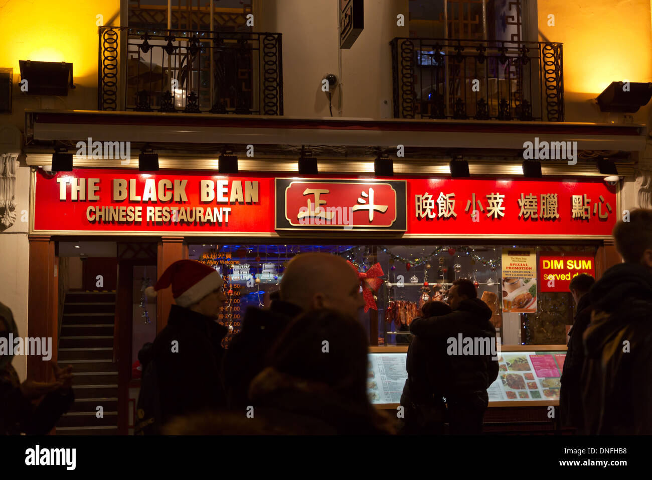 Il fagiolo nero Ristorante Cinese nella Chinatown di Londra, Inghilterra Foto Stock