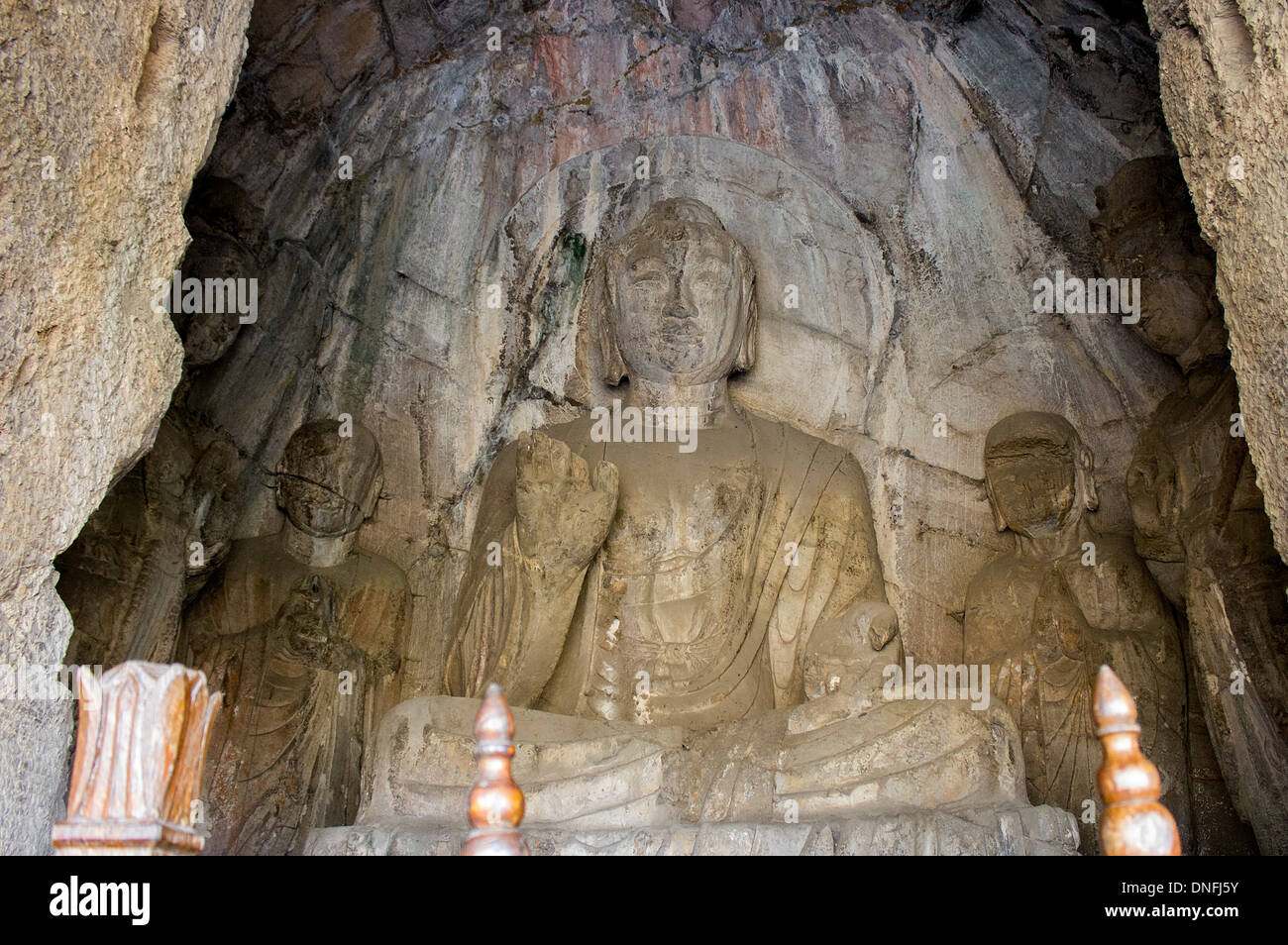 Nella Provincia di Henan, Cina, Asia, le Grotte di Longmen Foto Stock