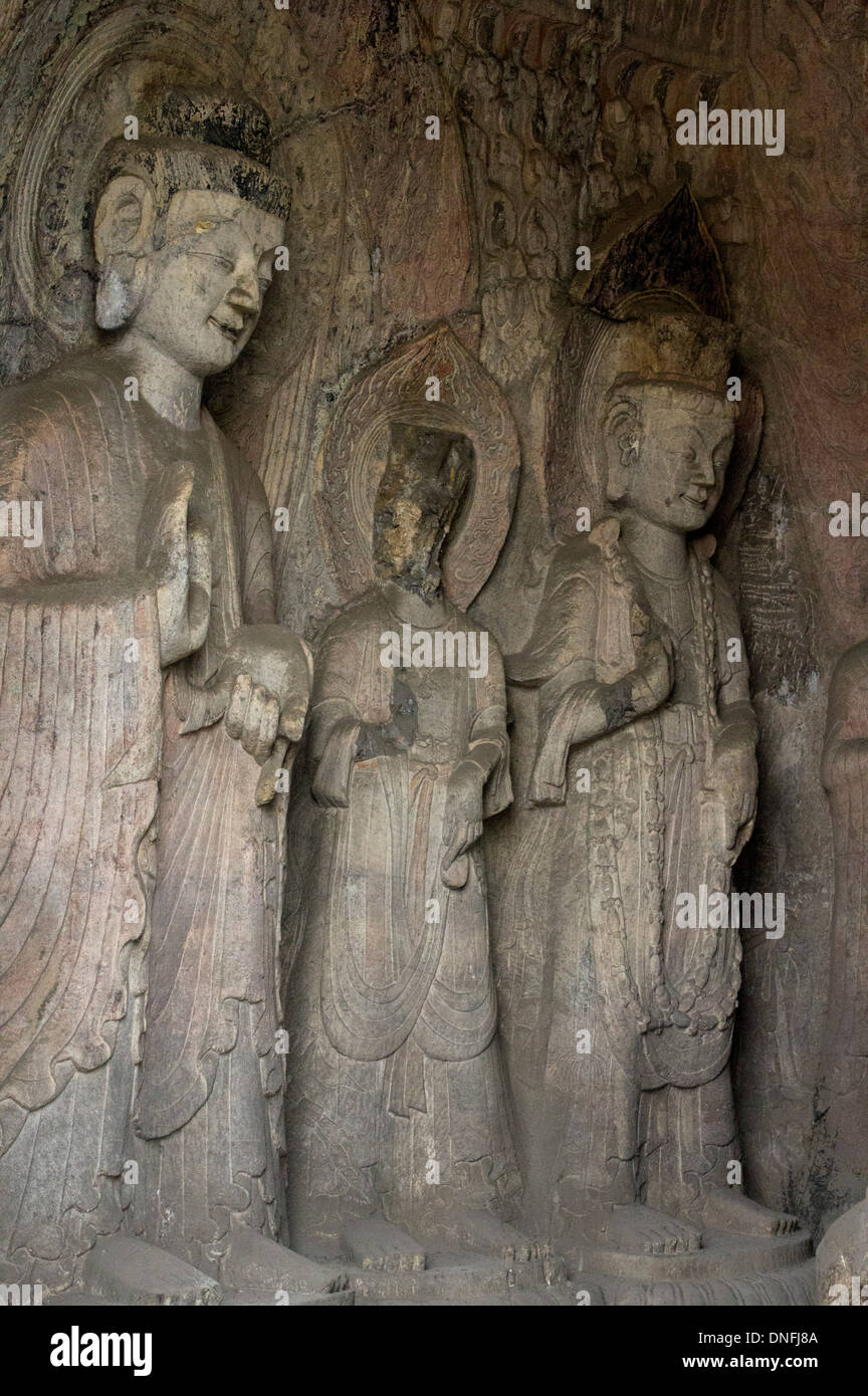Nella Provincia di Henan, Cina, Asia, le Grotte di Longmen Foto Stock