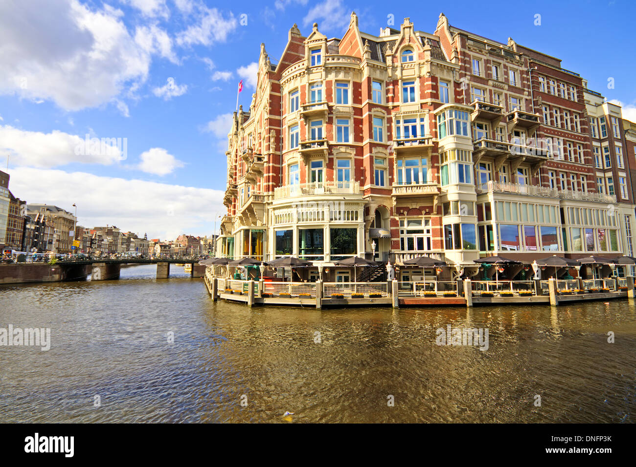 Fine edificio medievale in Amsterdam Paesi Bassi Foto Stock