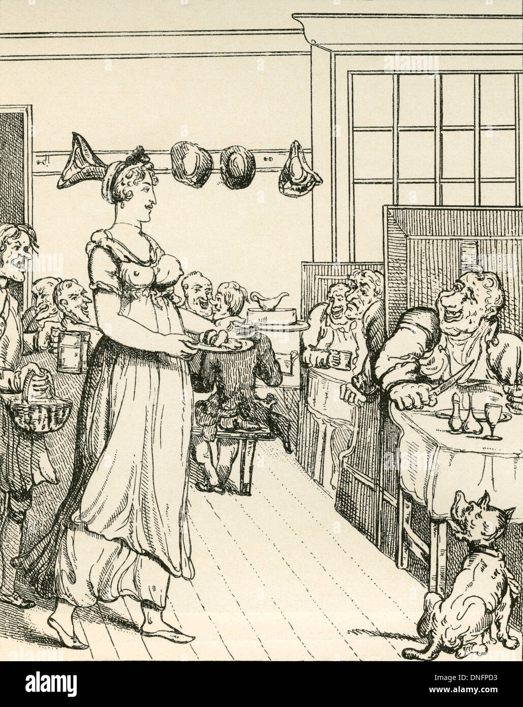 Un Penny 'Slap Bang Shop, dopo Thomas Rowlandson, 1815. Foto Stock