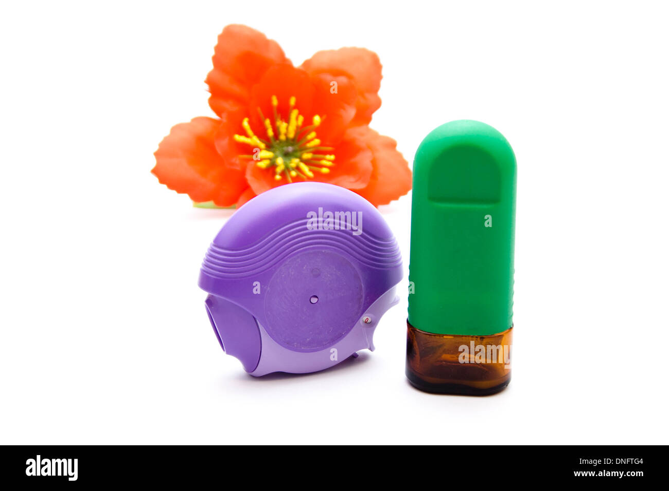 Spray Nasale con asma inalatore Foto Stock