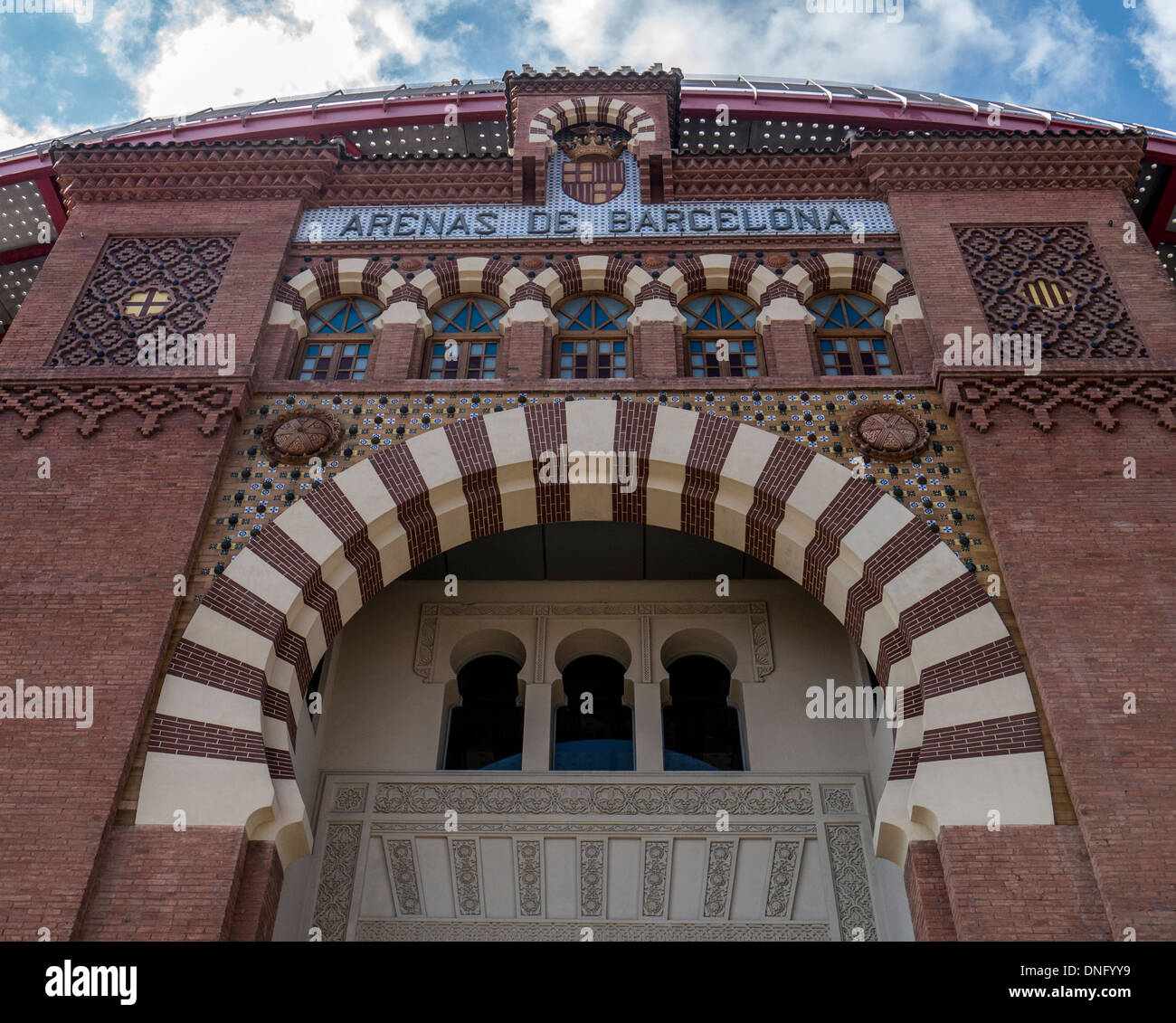 BARCELLONA, SPAGNA - 13 SETTEMBRE 2013: Dettaglio architettonico del centro commerciale Arenas Foto Stock
