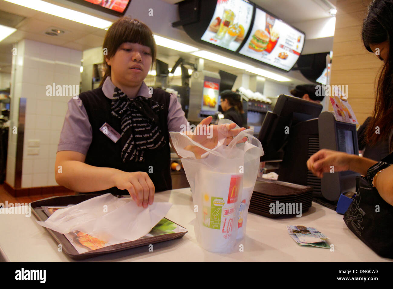 Hong Kong Cina, Hong Kong, Asia, cinese, orientale, Kowloon, Sham Shui po, McDonald's, hamburger, franchising, fast food, ristorante ristoranti, ristoranti, mangiare o Foto Stock