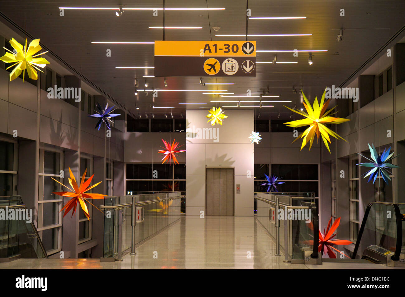 Texas,Houston,TX,Southwest,George Bush Intercontinental Airport,IAH,terminal,gate,interior,decor,interior design,decorazioni,arte,mobili,lookin Foto Stock