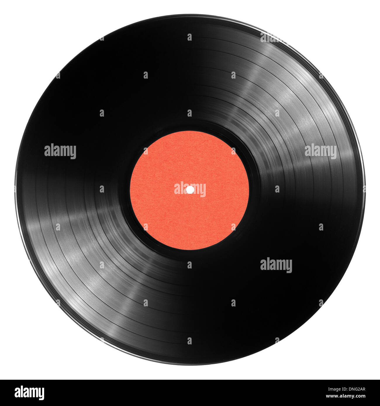 Vinile nero record isolati su sfondo bianco Foto Stock