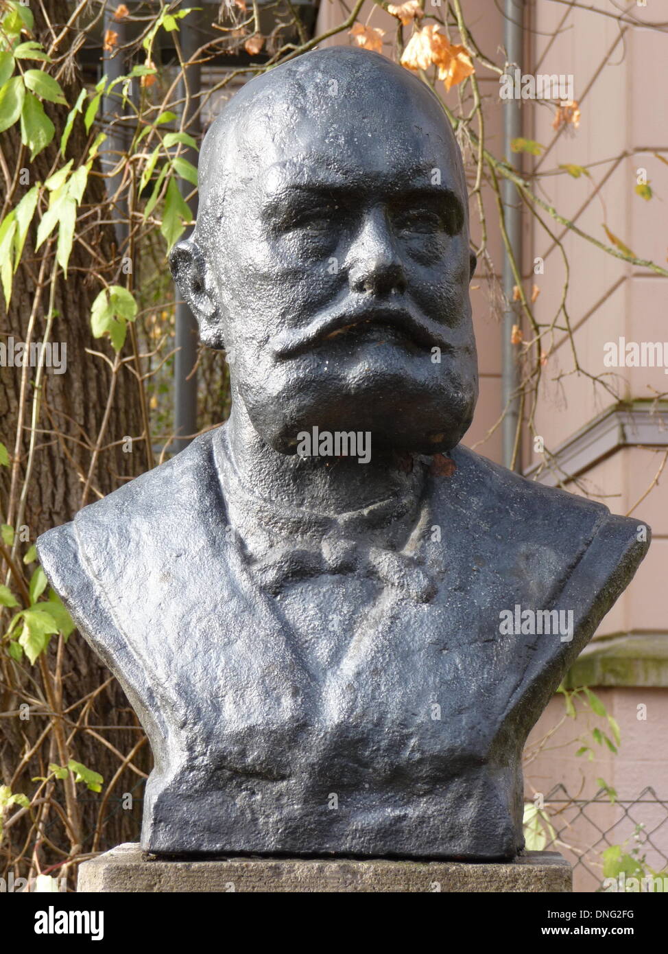 Meiningen, Turingia, Germania. 8 Novembre, 2013. Busto del poeta tedesco Rudolf Baumbach (1840-1905), raffigurato nella città vecchia di Meiningen, Turingia, Germania, 8 novembre 2013. © dpa/Alamy Live News Foto Stock