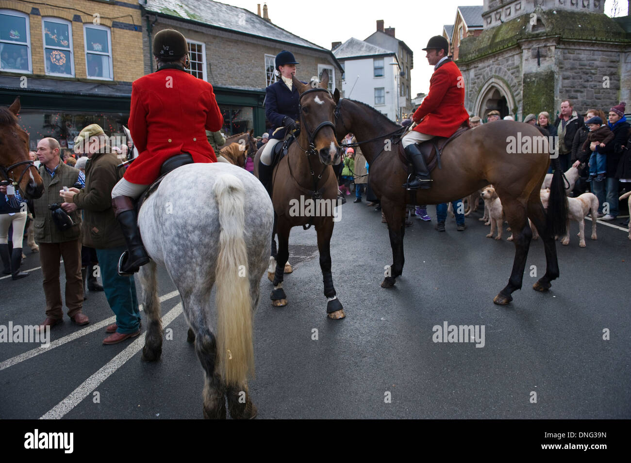 Golden Valley Boxing Day raduno di suoneria in Hay-on-Wye Powys Wales UK Foto Stock