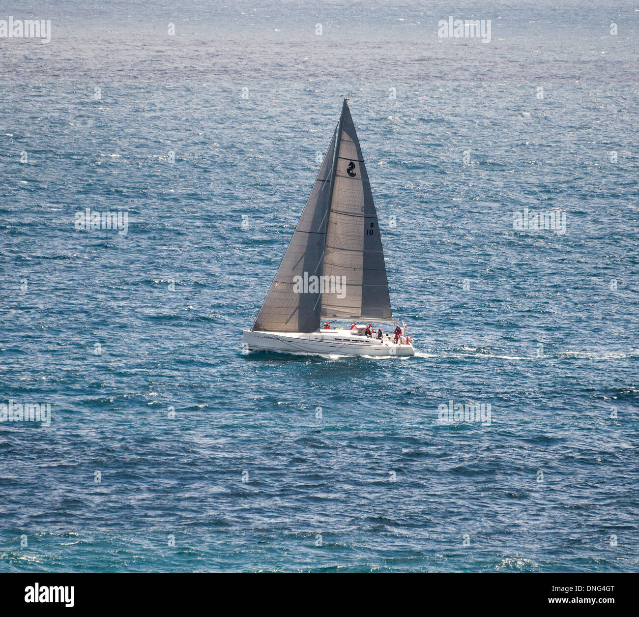 Gara a Hobart in Tasmania Portsea da Melbourne in Australia. Racing al di fuori della testa lungo il Bass Strait a Hobart ora inizio Foto Stock