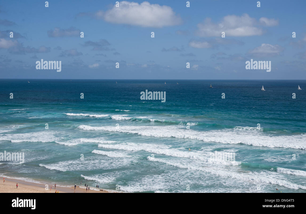 Gara a Hobart in Tasmania Portsea da Melbourne in Australia. Racing al di fuori della testa lungo il Bass Strait a Hobart ora inizio Foto Stock