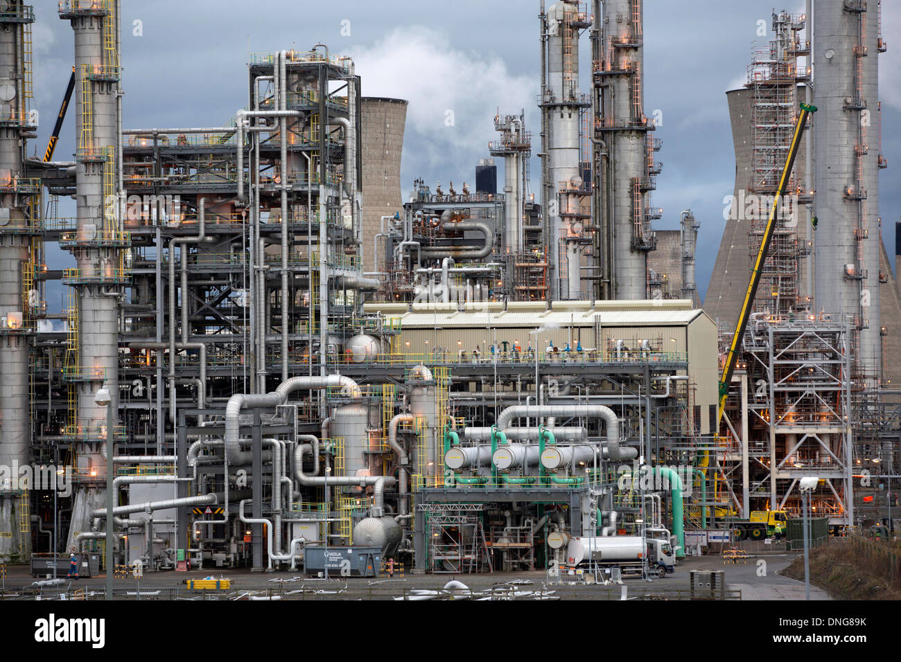 Grangemouth impianto petrolchimico e casa in Scozia la raffineria di petrolio dell'industria di proprietà di Ineos, Regno Unito. Foto Stock