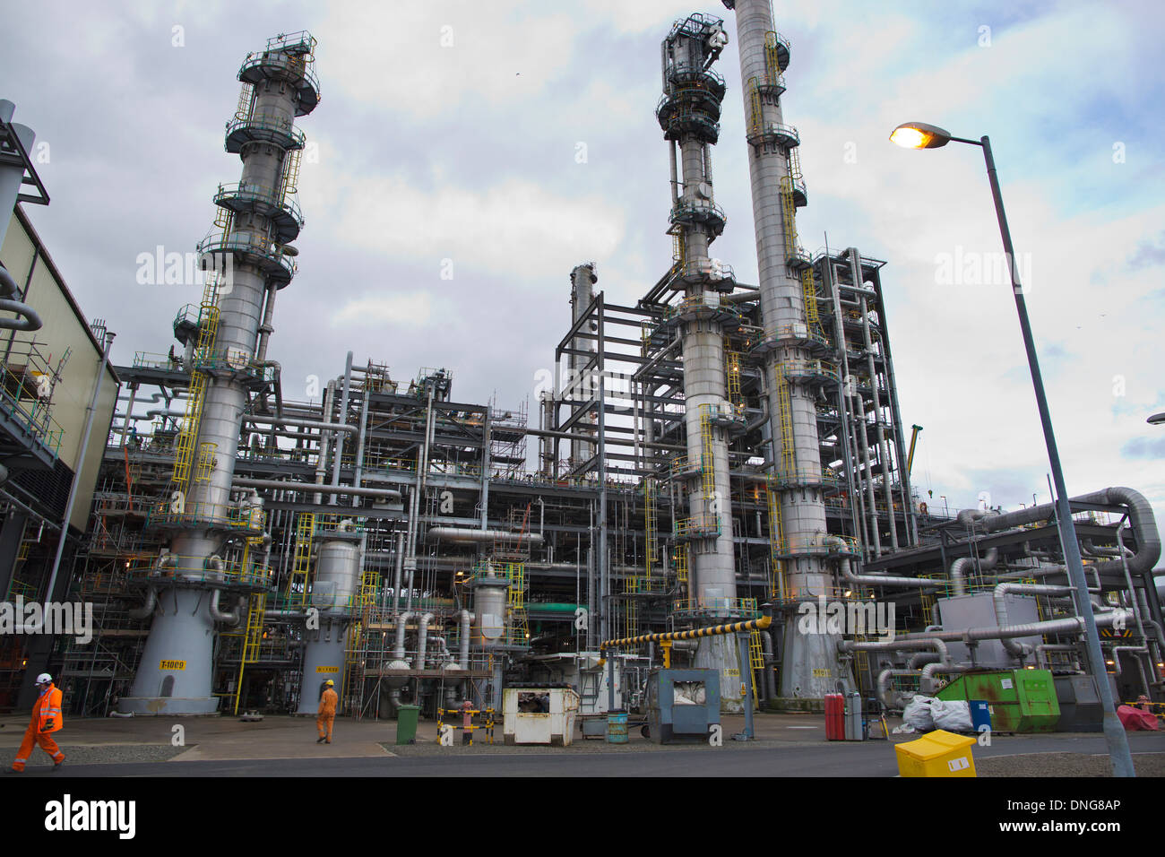 Grangemouth impianto petrolchimico e casa in Scozia la raffineria di petrolio dell'industria di proprietà di Ineos, Regno Unito. Foto Stock