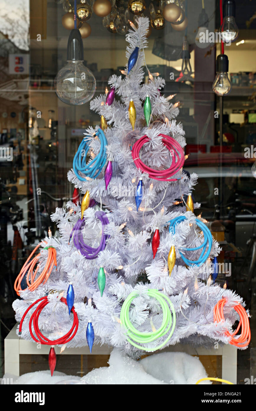 Weihnachten Dekoration Kabel Elektroladen Foto Stock