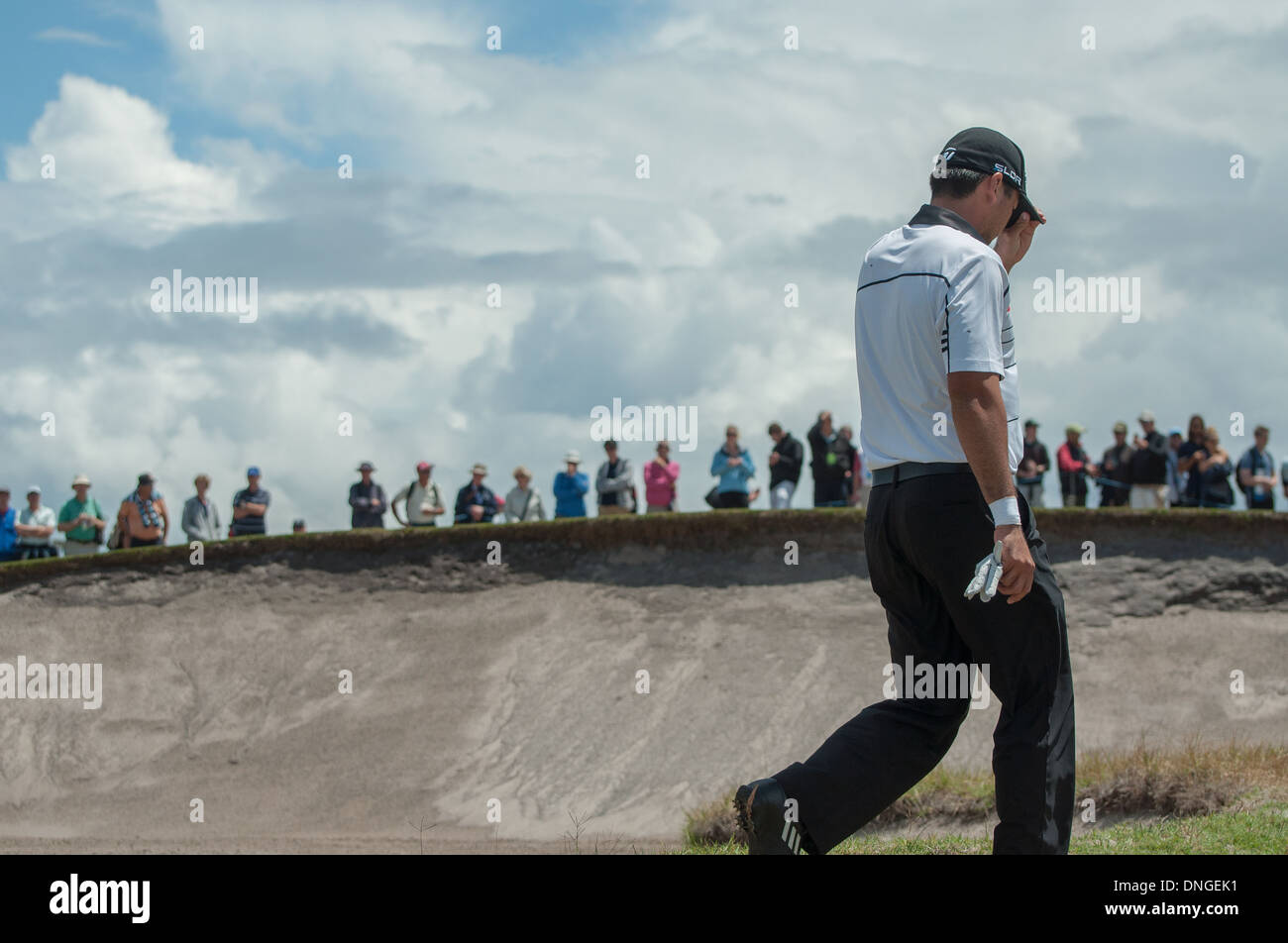 Jason giorno campione del mondo golfista Australia giocando nel Handa World Cup 2013 Royal MElbourne Foto Stock