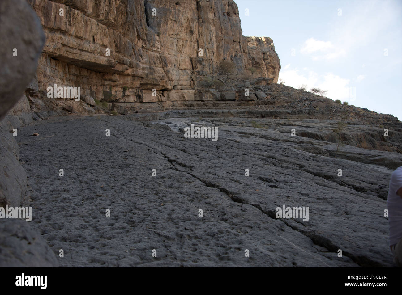 Geologo nel campo (oman montagne). Foto Stock