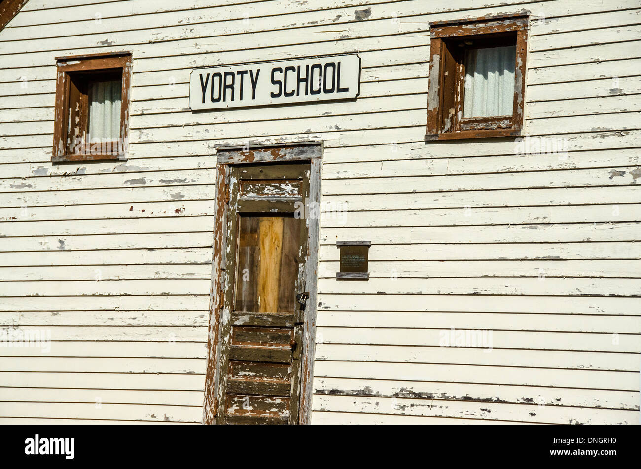 La scuola Yorty a Chaplin Creek storico sito di Franklin Grove Illinois, una città lungo la Lincoln Highway Foto Stock
