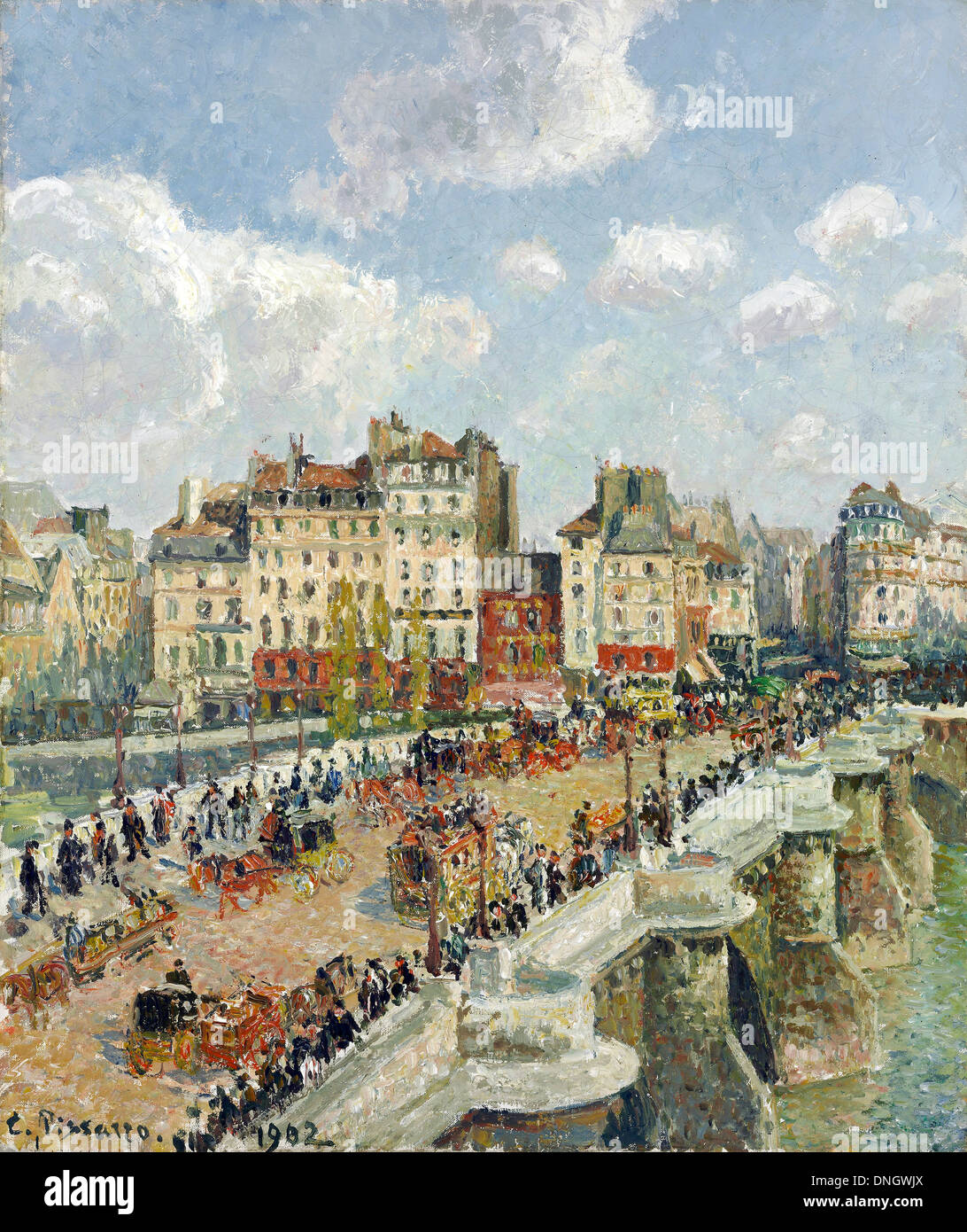 Camille Pissarro, Le Pont Neuf 1902 olio su tela. Museo di Belle Arti di Budapest, Ungheria. Foto Stock