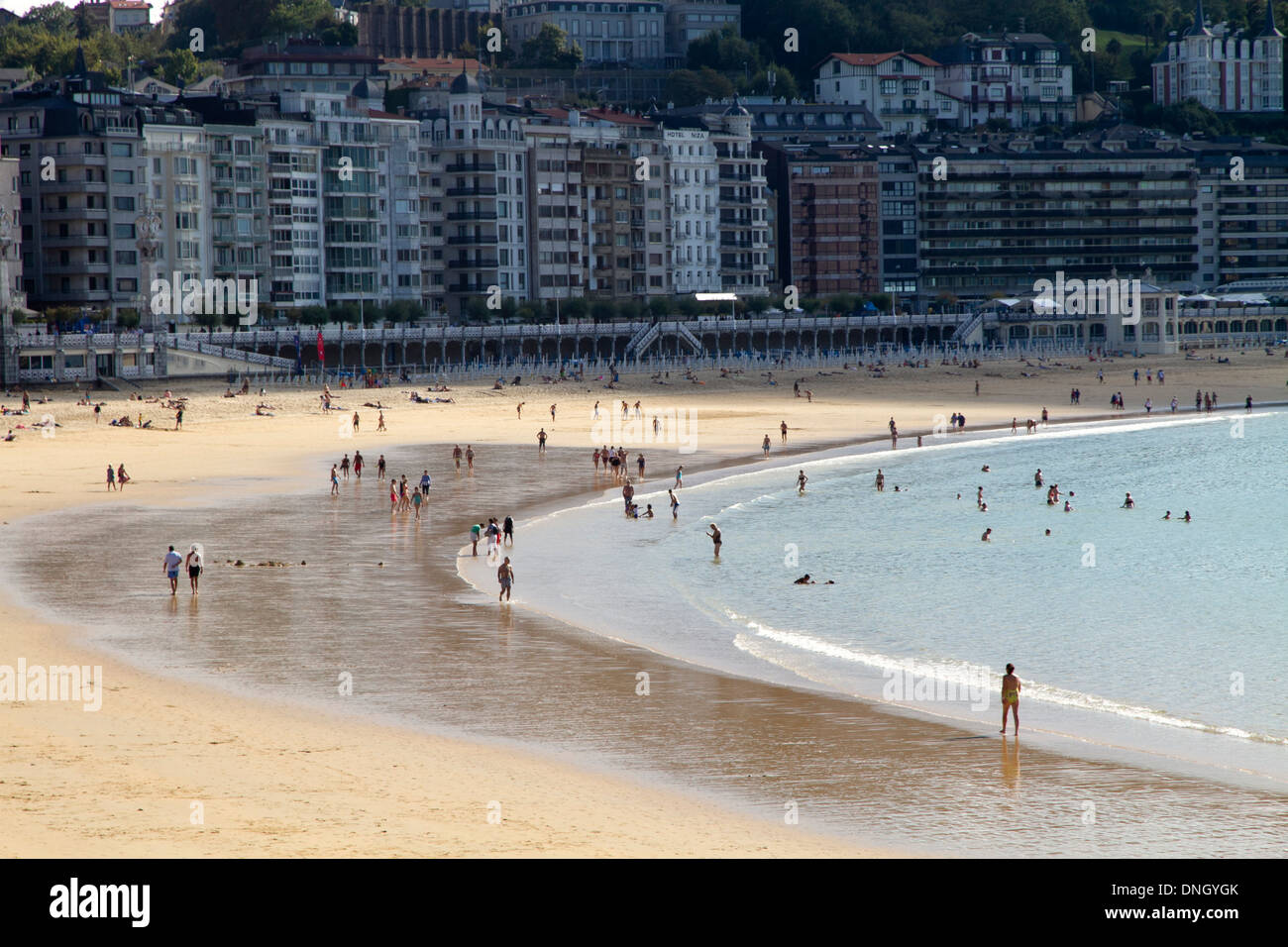 San Sebastian spiaggia Concha, Guipuzcoa Provincia Spagna Foto Stock