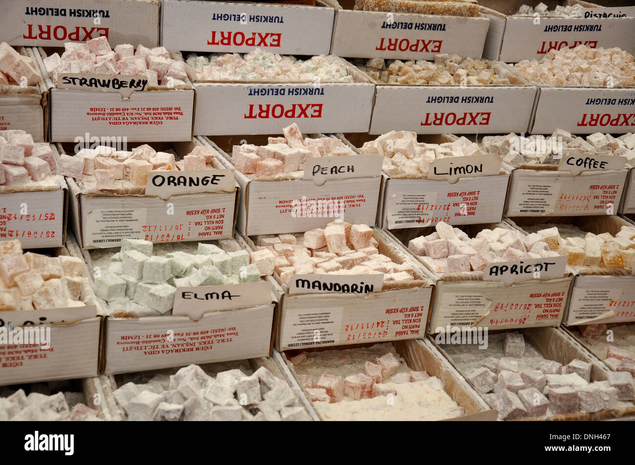 Turkish Delight dolci Turchia vacanza vicino a Bodrum Foto Stock