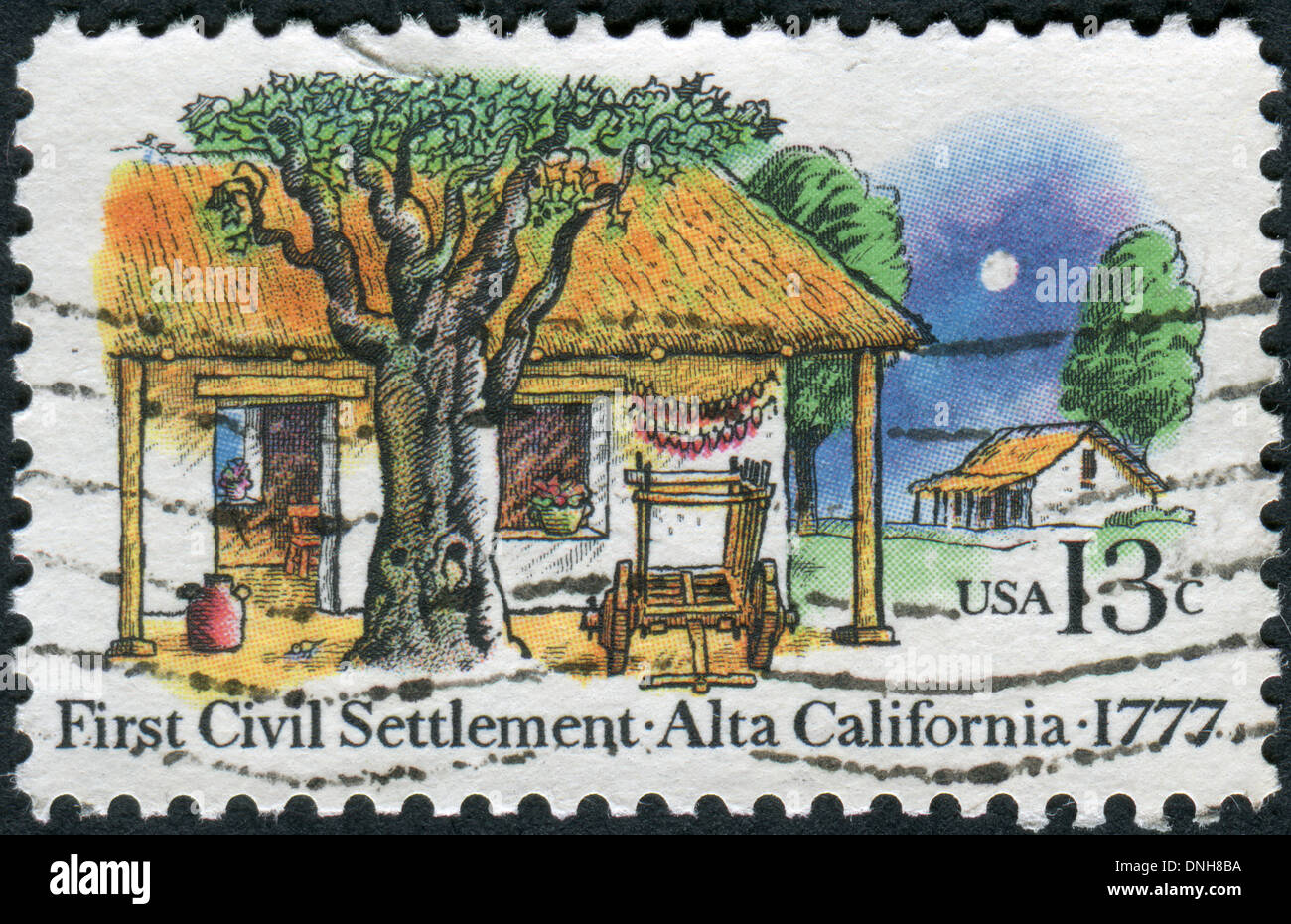 Dedicato al bicentenario primo insediamento civile in Alta California, El Pueblo de San José de Guadalupe, show case coloniche Foto Stock